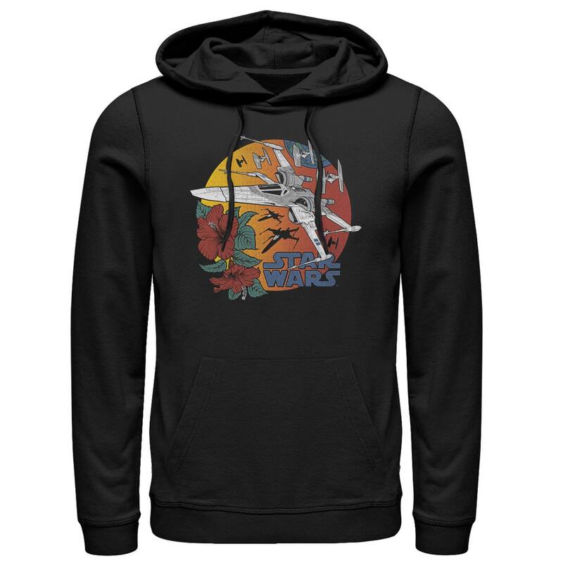 アニメキャラクター メンズ アウター パーカー・スウェット グラフィック Licensed Character Men'star Wars The Rise of Skywalker Tropical X-Wingraphic Hoodie Black ブラック|ReVida 店