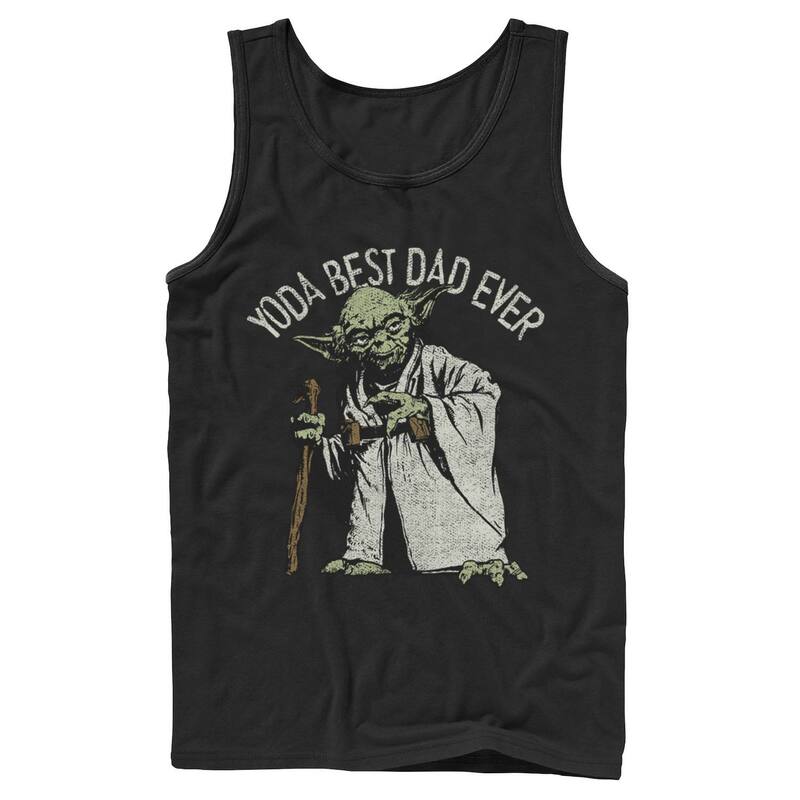 はやりっ児 ウォーズ メンズ トップス ティーシャツ Men\u0027star Wars \u0026#34;Yoda Best Dad Ever\u0026#34; Tank Top Black 黒いこと Tシャツ・カットソー-メンズファッション