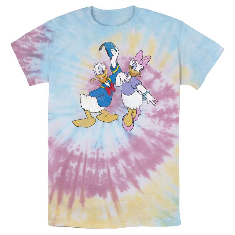 ディズニー メンズ トップス Tシャツ Men's Disney Mickey And Friends Donald Andaisy Distressed Wash Tee Blue Pink Light Yellow ブルー｜ReVida 店