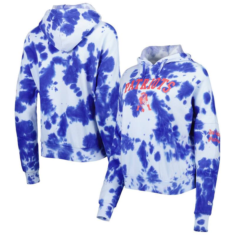 ニューエラ レディース アウター パーカー・スウェット フリース Women's New Era Royal New England Patriots Cloudye Fleece Pullover Hoodie Pat Blue ブルー