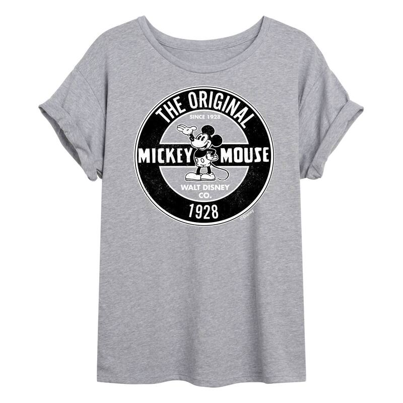 ディズニー レディース トップス Tシャツ グラフィック Disney's Mickey Mouse Juniors' Oversized Graphic Tee Gray グレー