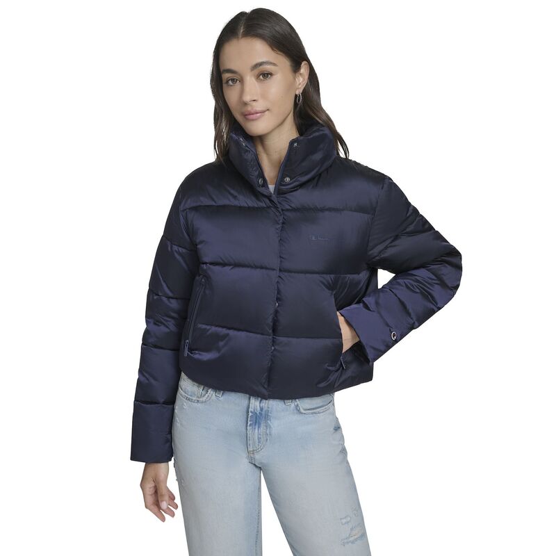 チャンピオン レディース アウター ジャケット・ブルゾン クロップド Juniors' Champion Cropped Puffer Jacket Navy ネイビー