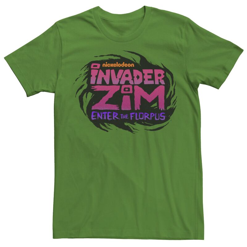 アニメ人となり メンズ トップス ティーシャツ ロゴタイプ グラフィック Licensed Character Men\u0027s Nickelodeon Invader Zim Enter Florpus Logo Graphic Tee Kelly トップス-メンズファッション-Tシャツ・カットソー