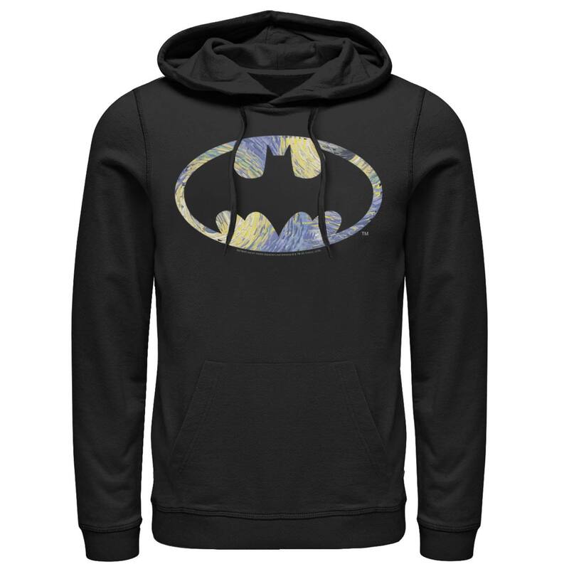 アニメキャラクター メンズ アウター パーカー・スウェット ロゴ Licensed Character Men DComics Batman Starry Night Logo Hoodie Black ブラック