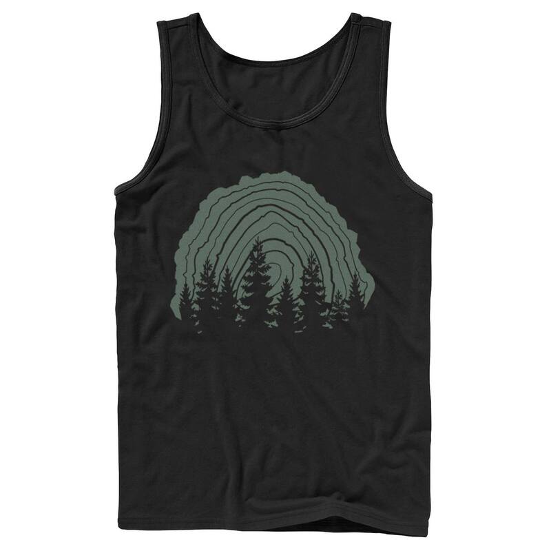 アニメ人となり メンズ トップス ティーシャツ Licensed Character Men\u0027s Wood Stump Tree Line Silhouette Tank Top Black 黒いこと トップス-メンズファッション-Tシャツ・カットソー