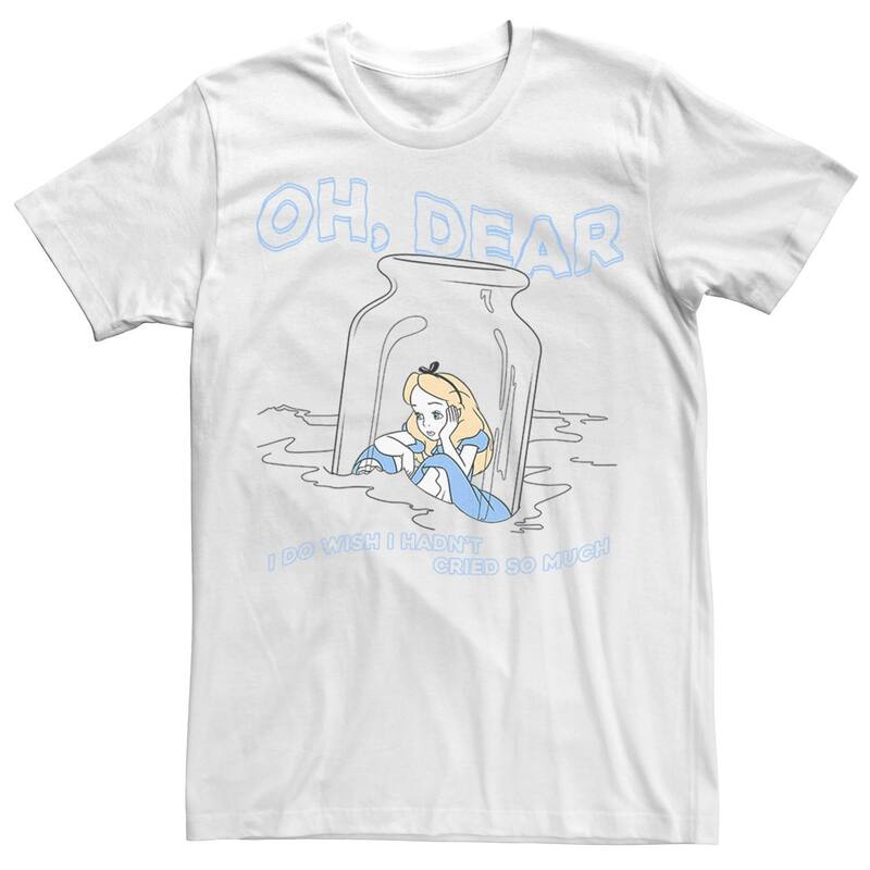 ウォルトディズニー メンズ トップス ティーシャツ Disney\u0027s Alice In Wonderland \u0026#34;I Do Wish I Hadn\u0027t Cried So Much\u0026#34; Men\u0027s Tee White 白いこと トップス-Tシャツ・カットソー