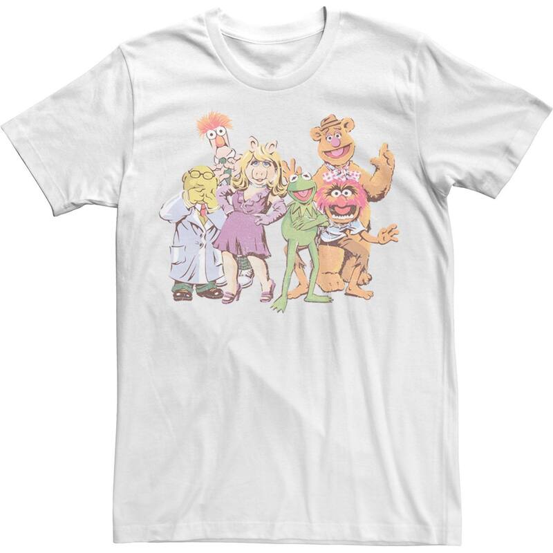 ディズニー メンズ トップス Tシャツ Disney's Muppets Group Shot Illustrated Men's Tee White ホワイト
