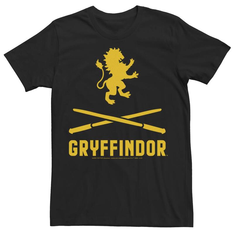 アニメキャラクター メンズ トップス Tシャツ ロゴ Licensed Character Men's Harry Potter Gryffindor Crossed Wands Logo Tee Black ブラック
