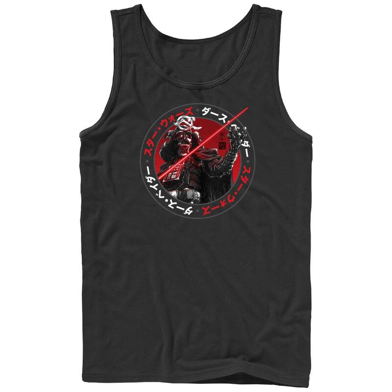 アニメ人となり メンズ トップス ティーシャツ グラフィック Licensed Character Men\u0027star Wars Visions Vader Samurai Circle Graphic Tank Black 黒いこと トップス-Tシャツ・カットソー-メンズファッション