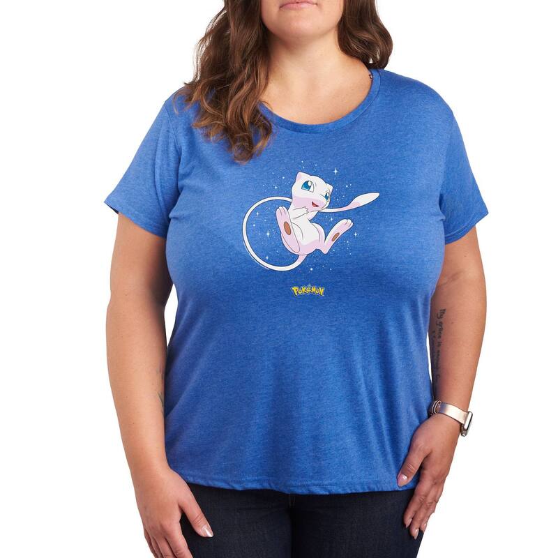 アニメキャラクター レディース トップス Tシャツ Licensed Character Women's Pokemon Starry Mew Tee Royal Blue ブルー