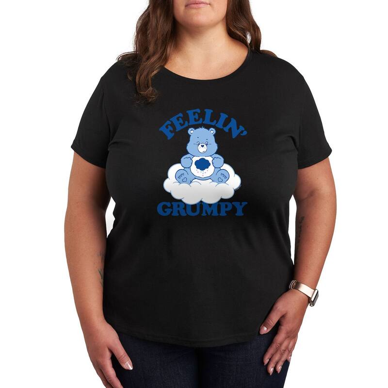 アニメキャラクター レディース トップス Tシャツ プラスサイズ グラフィック Licensed Character Plus Care Bears Feelin' Grumpy Graphic Tee Black ブラック