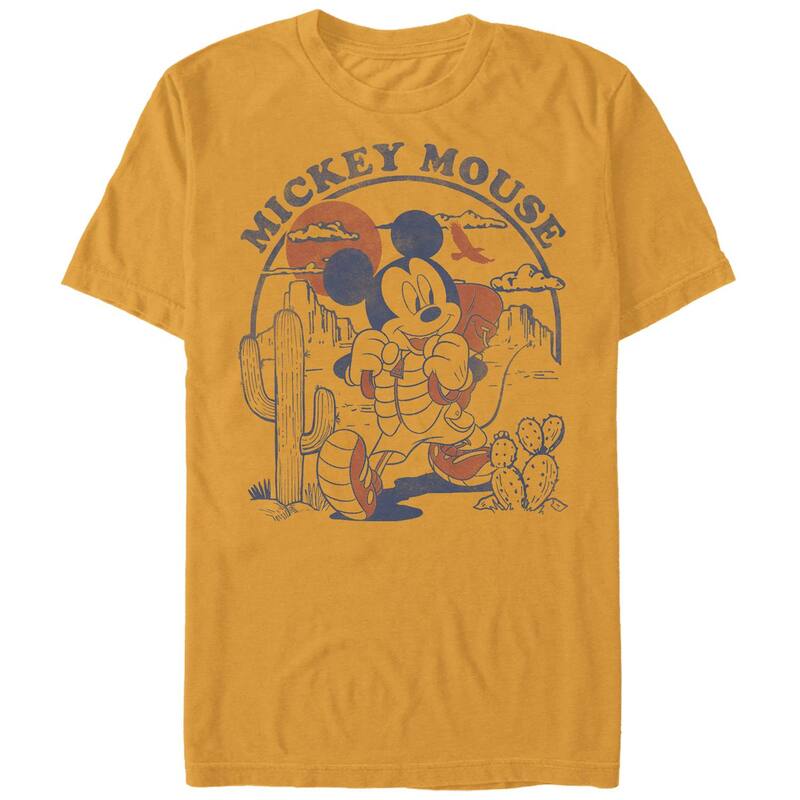 ウォルトディズニー メンズ トップス ティーシャツ グラフィック Disney\u0027s Mickey Mouse Hikinguy Men\u0027s Graphic Tee Gold ゴールド メンズファッション-Tシャツ・カットソー