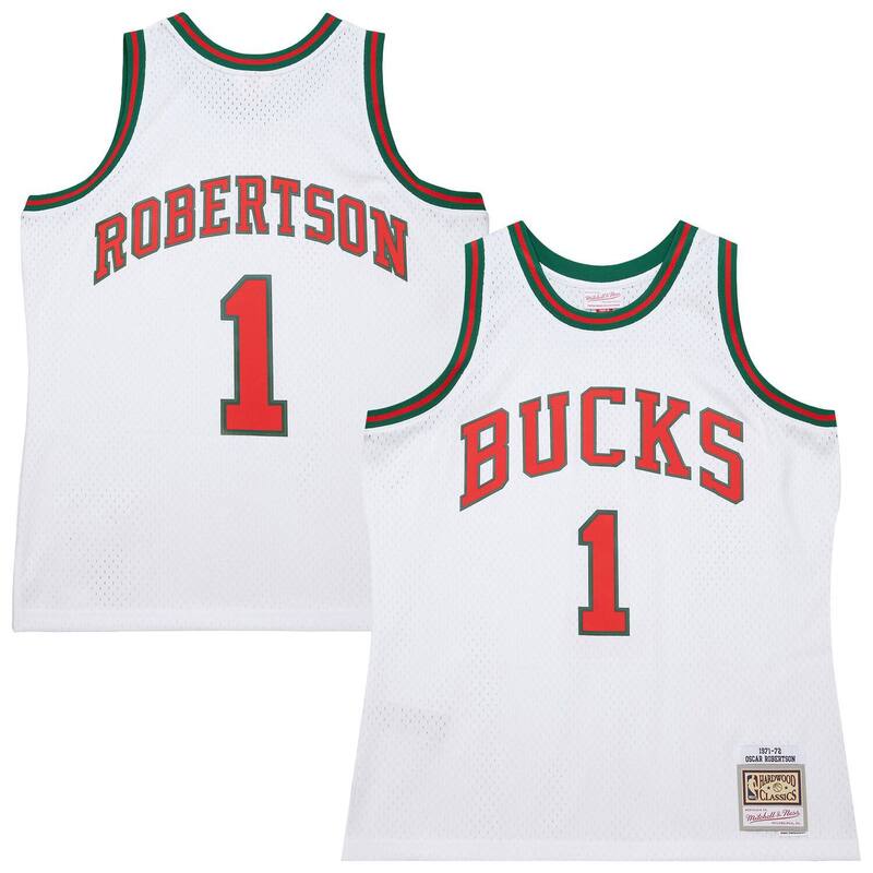 ミッチェル&ネス メンズ トップス Tシャツ ジャージー Men's Mitchell & Ness Oscarobertson White Milwaukee Bucks Hardwood Classicswingman Jersey Buk White ホワイト|ReVida 店
