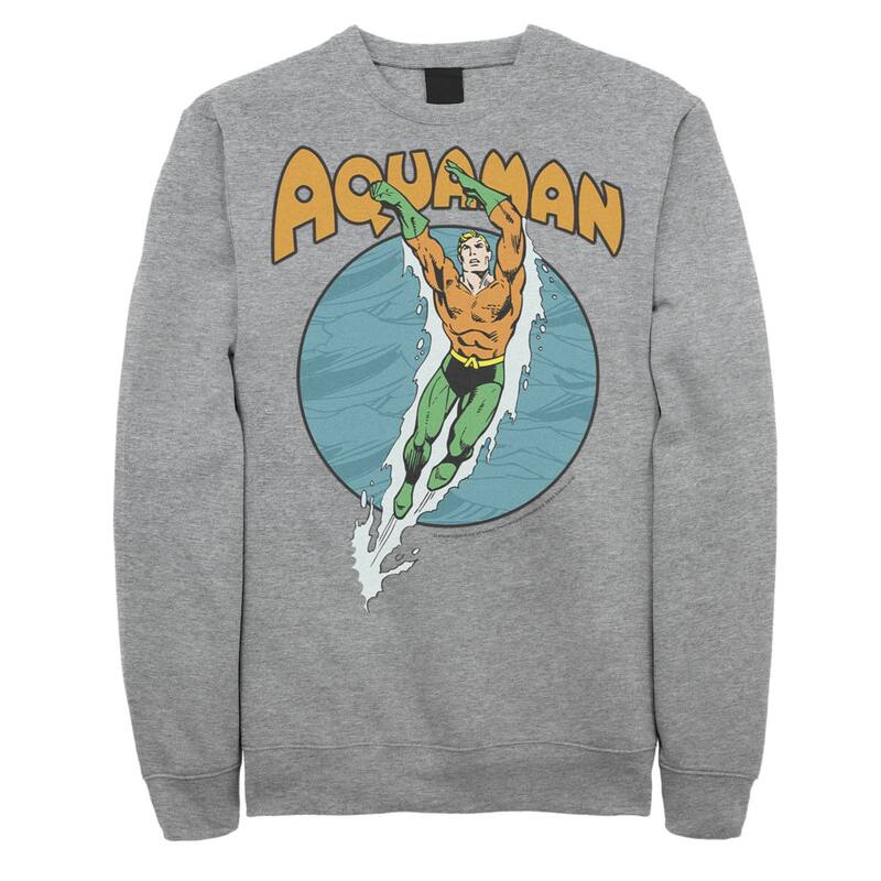 アニメキャラクター メンズ アウター パーカー・スウェット シャツ フリース Licensed Character Men's DComics Aquaman Swimming Dance Fleece Sweatshirt Athletic Heather ヘザー