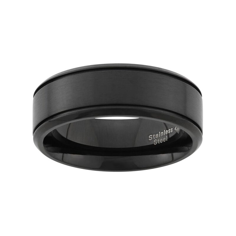 アンブランデッド メンズ アクセサリー リング Tシャツ Unbranded Black Ion-Plated Stainlessteel Wedding Band - Men Black ブラック 27,820円