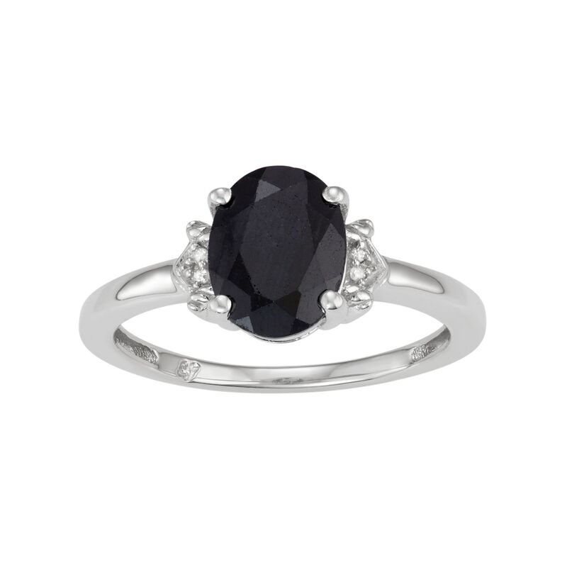 アンブランデッド レディース アクセサリー リング Unbranded Jewelexcessterling Silver Black Sapphire & Diamond Accent Oval Ring Black ブラック