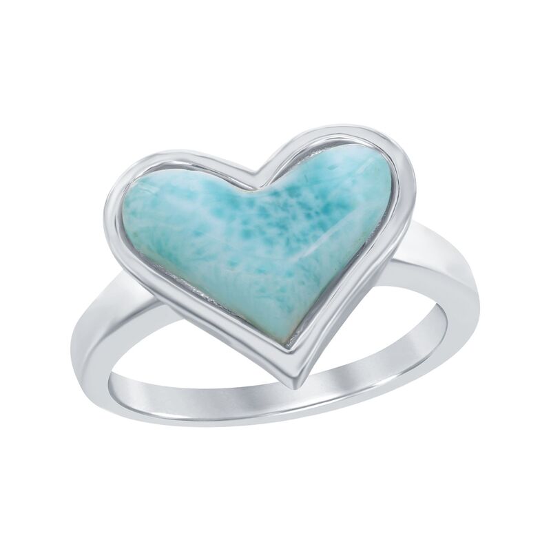 アンブランデッド レディース アクセサリー リング Unbranded Sterling Silver Larimar Heart Ring Silvertone シルバー