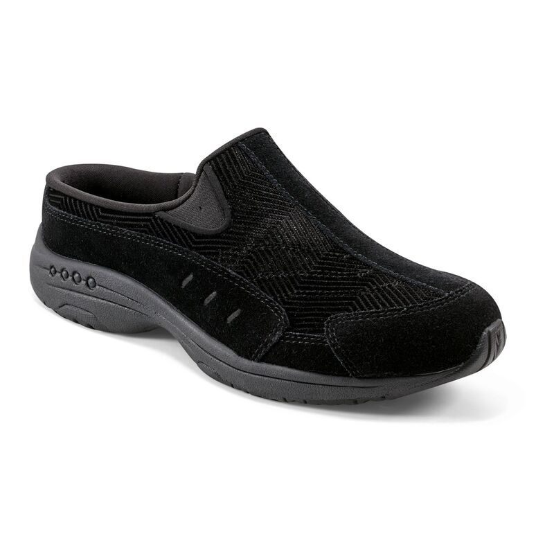 イージースピリット レディース シューズ スニーカー Easy Spiritraveltime Women Fashion Mules Black Suede ブラック