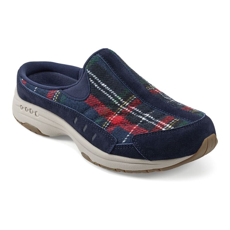 イージースピリット レディース シューズ スニーカー Easy Spiritraveltime Women\u0027s Fashion Mules Navy Red Plaid Multi 米国海軍