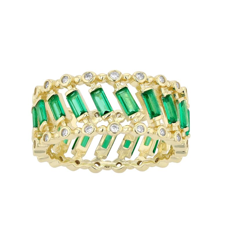 アンブランデッド レディース アクセサリー リング Unbranded 14k Gold Over Silver Green Cubic Zirconia Baguetteternity Ringold Tone ゴールド 27,820円