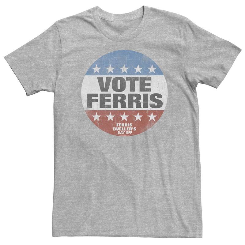 アニメ人となり メンズ トップス ティーシャツ Licensed Character Men\u0027s Ferris Bueller\u0027s Day Off Vote Ferris Tee Athletic Heather ギョリュウモドキ Tシャツ・カットソー-メンズファッション