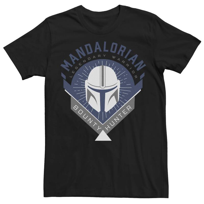 アニメ人となり メンズ トップス ティーシャツ Licensed Character Men\u0027s The Mandalorian Warrior Emblem Tee Black 黒いこと メンズファッション-トップス
