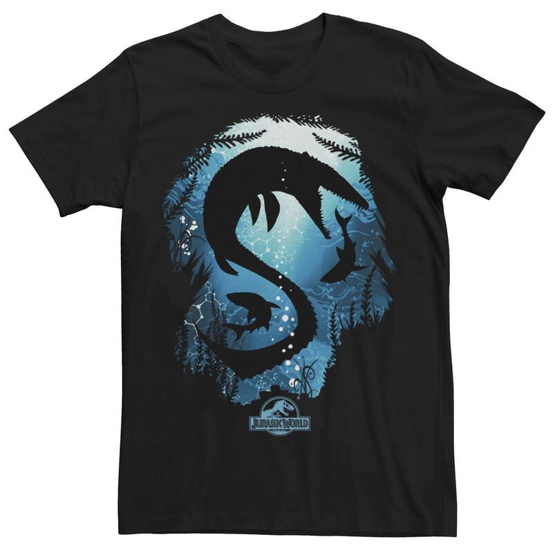 アニメ人となり メンズ トップス ティーシャツ Licensed Character Men\u0027s Jurassic World Under Water Fears Tee Black 黒いこと トップス-メンズファッション