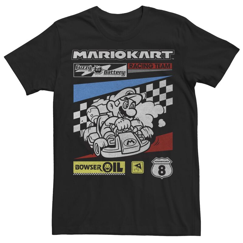 アニメキャラクター メンズ トップス Tシャツ Licensed Character Men's Nintendo Mario Kart Racing Driftee Black ブラック