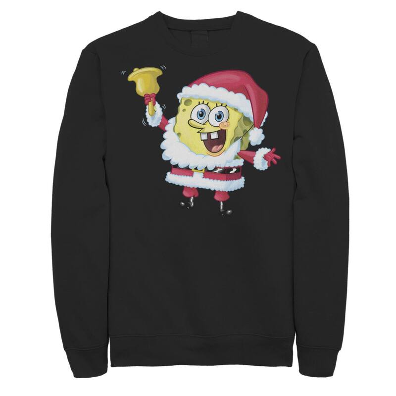 ニコロデオン メンズ アウター パーカー・スウェット パンツ シャツ Men's Nickelodeon SpongeBob SquarePantsanta Clausweatshirt Black ブラック｜ReVida 店