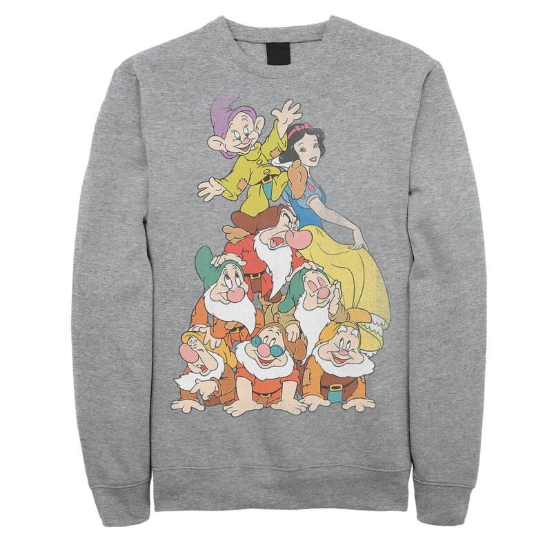 ディズニー メンズ アウター パーカー・スウェット シャツ Disney'snowhite Men'seven Dwarfstack Sweatshirt Athletic Heather ヘザー