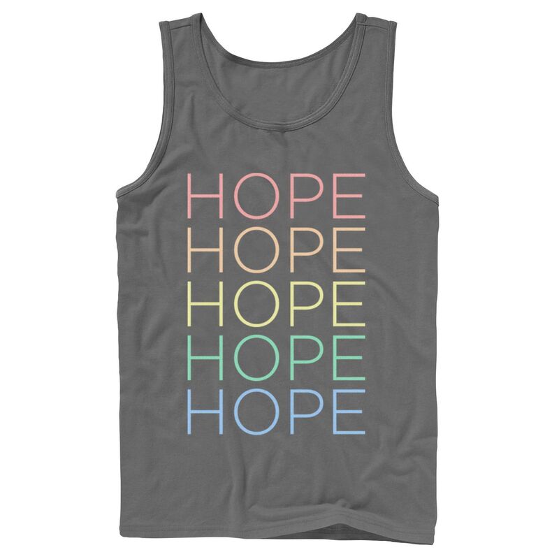 アニメ人となり メンズ トップス ティーシャツ Licensed Character Men\u0027s Fifth Sun Hope Text Stack Tank Top Charcoal 暗灰色 トップス-メンズファッション