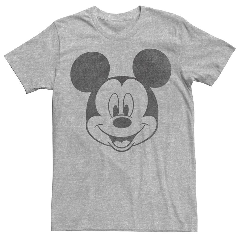 ウォルトディズニー メンズ トップス ティーシャツ Disney\u0027s Mickey Mouse Black and White Portrait Men\u0027s Tee Athletic Heather ギョリュウモドキ メンズファッション-トップス