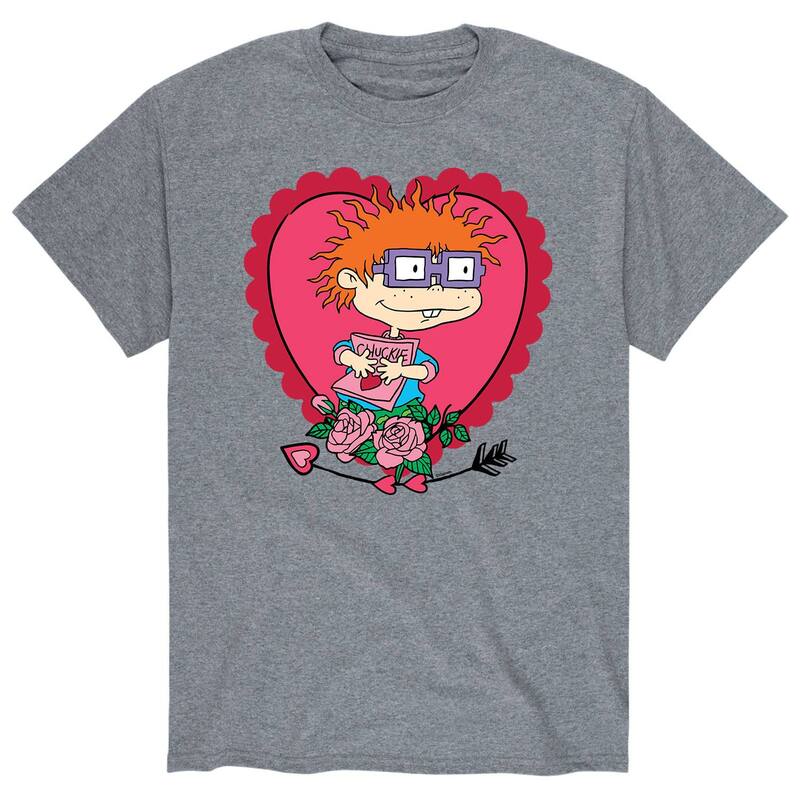 アニメキャラクター メンズ トップス Tシャツ Licensed Character Men's Rugrats Valentines Chuckie Love Tee Grey 2 グレー