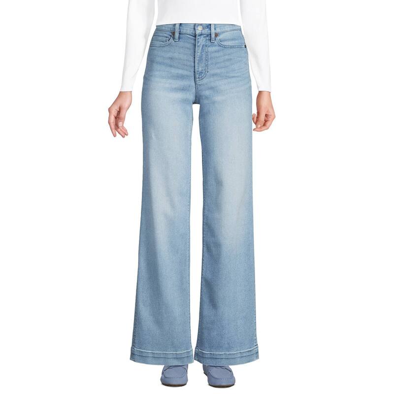 ランズエンド レディース ボトムス デニムパンツ ワイドレッグ トール ジーンズ Women's Lands' End Tall High-Rise Wide Leg Jeans Arctic Indigo インディゴ