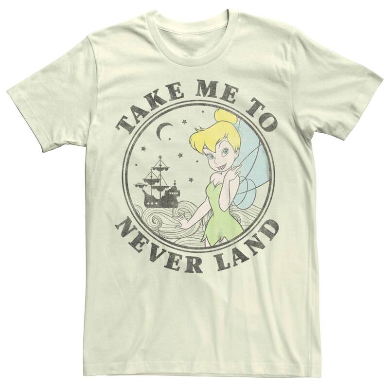 ウォルトディズニー メンズ トップス ティーシャツ Disney\u0027s Peter Pan Take Me To Never Land Men\u0027s Tee Natural メンズファッション-Tシャツ・カットソー