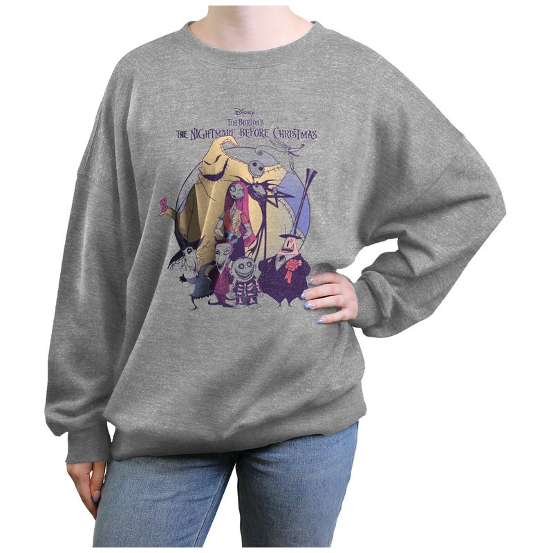 ディズニー レディース トップス Tシャツ フリース グラフィック Disney's The Nightmare Before Christmascary Group Juniors' Graphic Fleece Heather Gray グレー