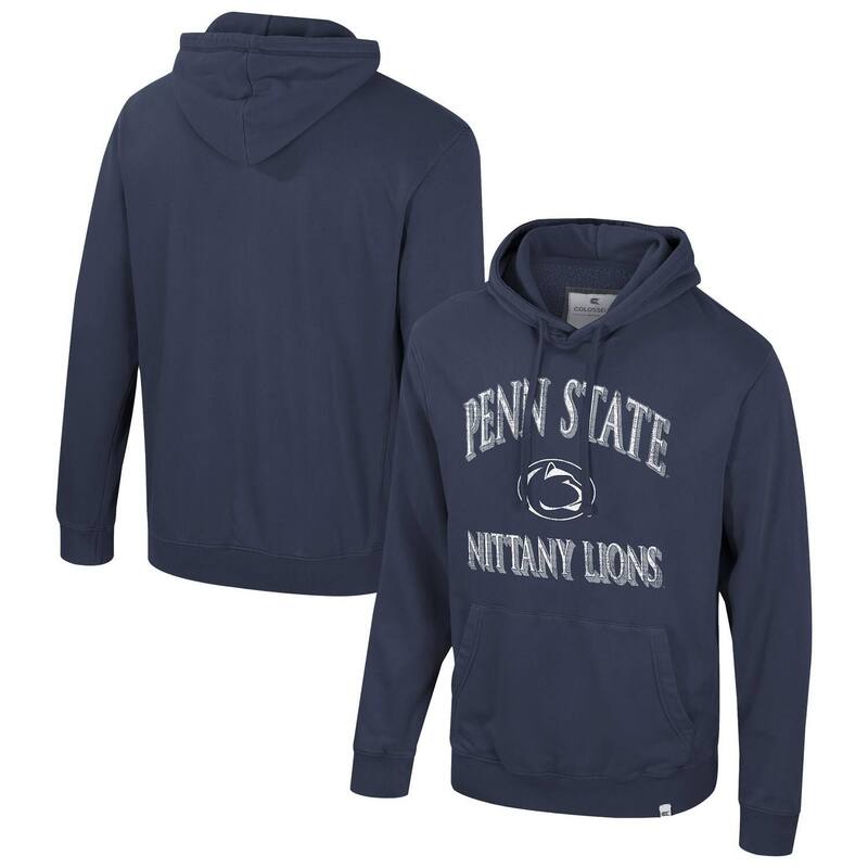 円形劇場 メンズ アウター パーカー・スウェットール 旗がしら Men\u0027s Colosseum Navy Penn State Nittany Lions Big \u0026 Tall Cap E-Tan Pullover Hoodie Pst Navy 米国海軍