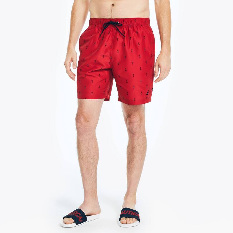 ナウティカ メンズ 水着 ハーフパンツ・ショーツ プリント Men's Nauticanchor Printed Swim Trunks Nautical Red レッド