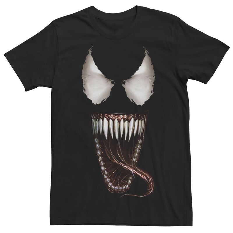 アニメ人となり メンズ トップス ティーシャツ グラフィック Licensed Character Men\u0027s Marvel Venom Face Open Mouth Graphic Tee Black 黒いこと メンズファッション-トップス-Tシャツ・カットソー