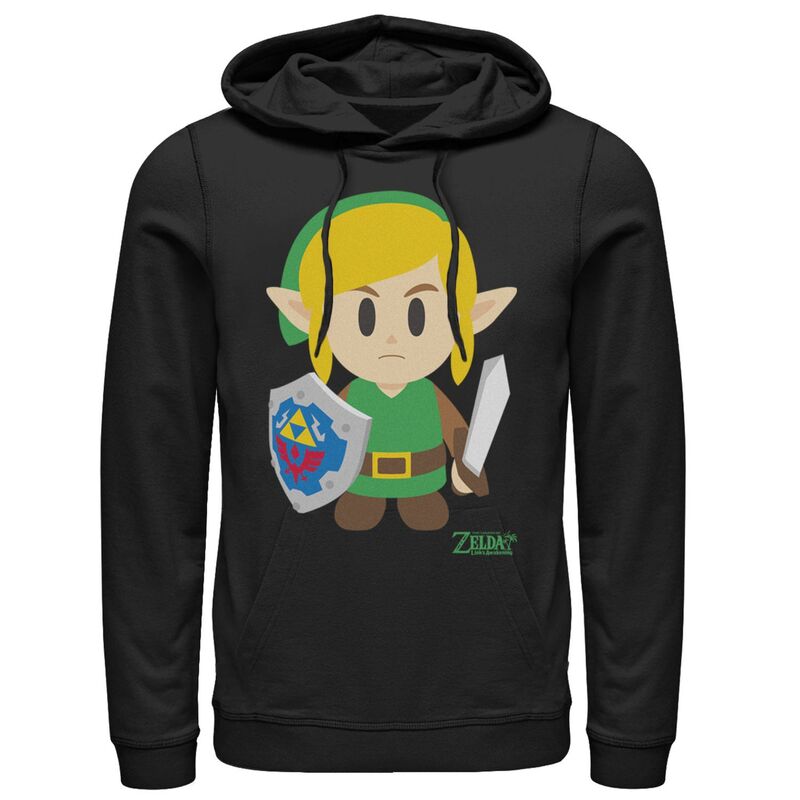 アニメキャラクター メンズ アウター パーカー・スウェット Licensed Character Men Nintendo Legend of Zelda Links Awakening Link Cartoon Portrait Hoodie Black ブラック