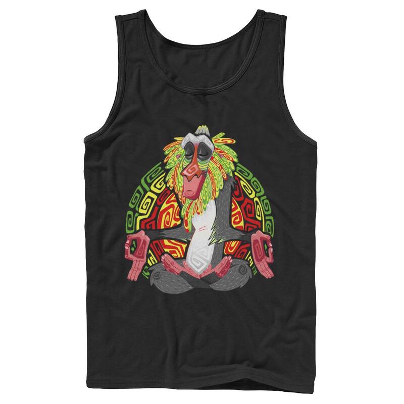 ウォルトディズニー メンズ トップス ティーシャツ Men\u0027s Disney\u0027s The Lion King Rafiki Meditation Tank Top Black 黒いこと トップス-Tシャツ・カットソー