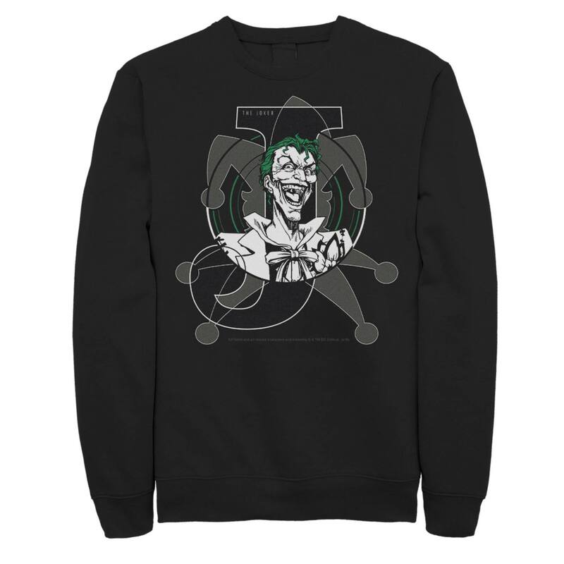 アニメキャラクター メンズ アウター パーカー・スウェット シャツ Licensed Character Men's DComics Joker Card Laughing Poster Sweatshirt Black ブラック