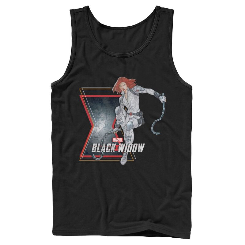アニメ人となり メンズ トップス ティーシャツ Licensed Character Men\u0027s Marvel Black Widow Action Pose Tank Top Black 黒いこと Tシャツ・カットソー-トップス-メンズファッション