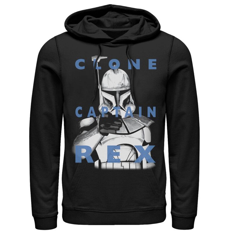 スター ウォーズ メンズ アウター パーカー・スウェット オーバーレイ キャップ Mentar Wars: Clone Wars Clone Captain Rex Text Overlay Hoodie Black ブラック