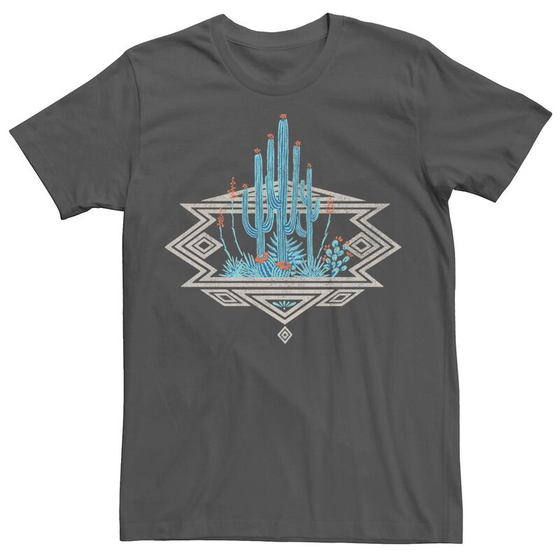 アニメキャラクター メンズ トップス Tシャツ Licensed Character Men's Cactus Henna Flowers Tee Charcoal チャコール