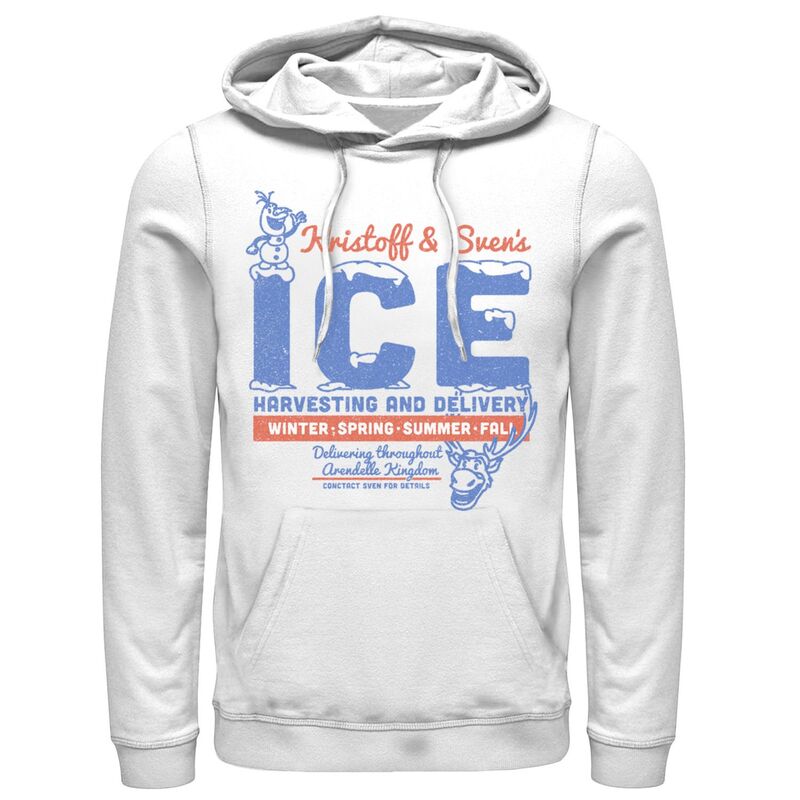 ディズニー メンズ アウター パーカー・スウェット ベスト Disney Frozen Men Kristoff \u0026 Sven Ice Harvesting Andelivery Hoodie White ホワイト