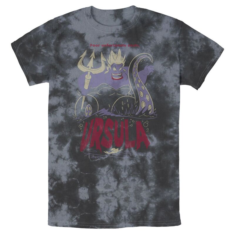 ディズニー メンズ トップス Tシャツ Men Disney The Little Mermaid Ursula Bomabrd Wash Tee Black Charcoal ブラック