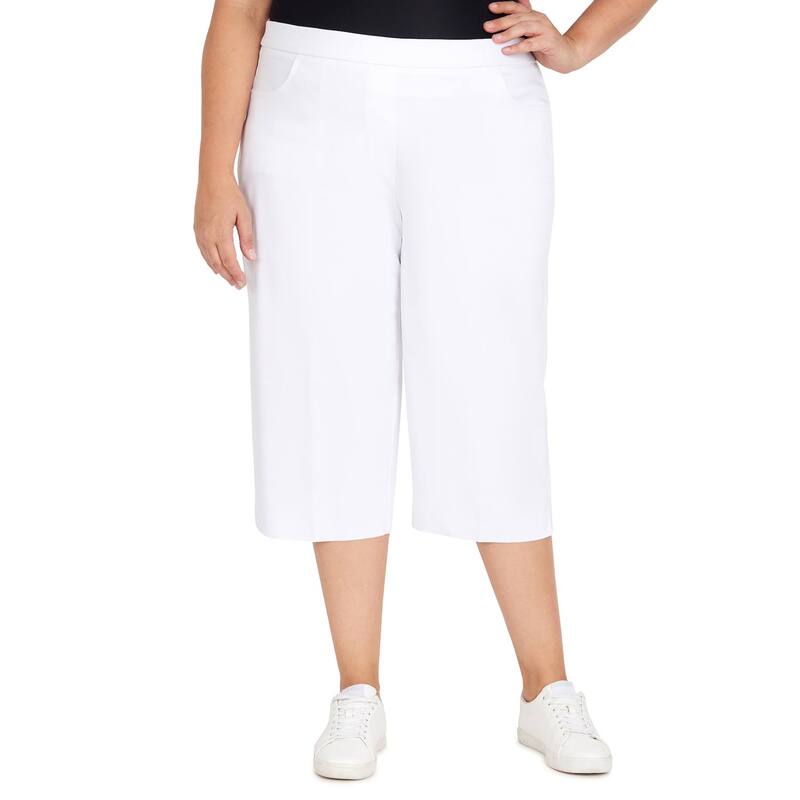 アルフレッド ダナー レディース ボトムス 心地好いズボン下 つけ加える大きさ 旗がしら Plus Alfredunner Allure Capri Pants Pure White 白いこと