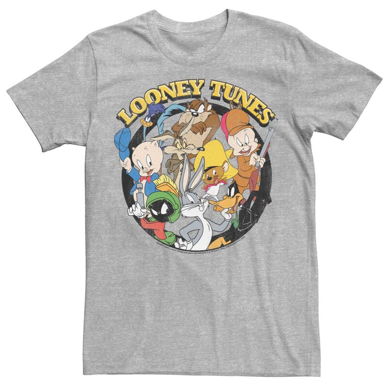 アニメ人となり メンズ トップス ティーシャツ Licensed Character Men\u0027s Looney Tunes Group Shot Poses Tee Athletic Heather ギョリュウモドキ メンズファッション-Tシャツ・カットソー