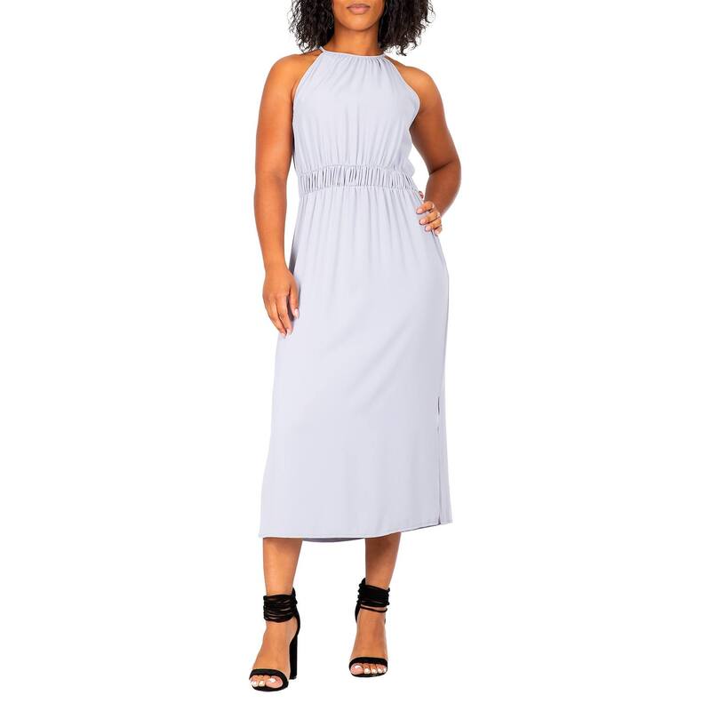 ポエティック ジャスティス レディース トップス ワンピース マキシ ホルター Poetic Justice Cadence Women's Halter Neck Elegant Flowy Maxi Dress Lylac Purple パープル｜ReVida 店